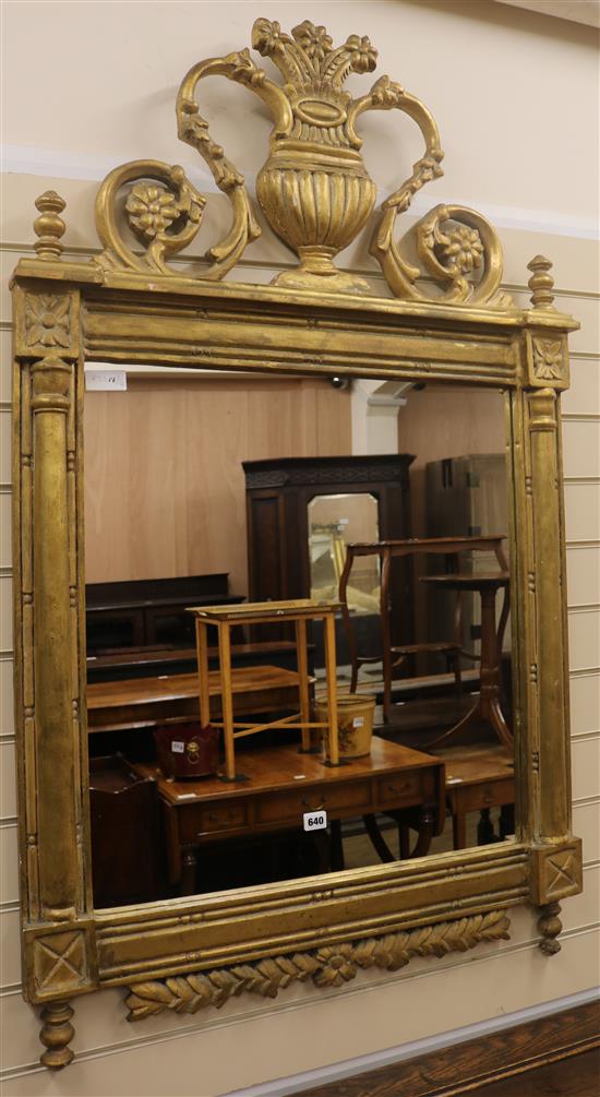 A gilt wall mirror H.135cm